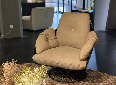 Sessel Club Lounge Design Lehn Stuhl Polster Sofa 1 Sitzer Fernseh Leder Drehbar